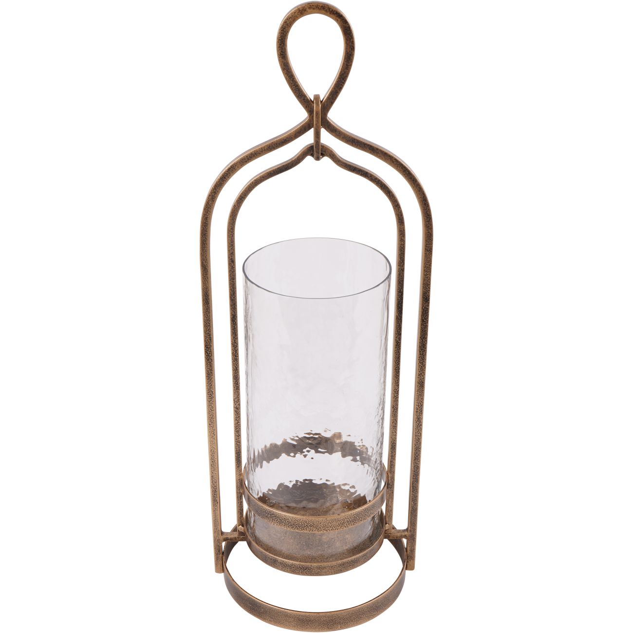 Laura Ashley Aged Gold Loop Hurricane Candle Holder | Large